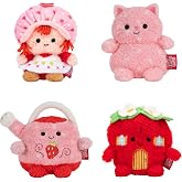 BumBumz Strawberry Shortcake 4.5" Plush 4-Pack (Four Collectibles) | Official collectible mini plush set featuring ultra-soft fabric, nostalgic retro charm, and tactile bean-bag filling! Ages 3+