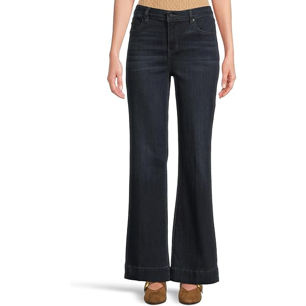 Liverpool Los Angeles Women's Gia Glider Crop Flare with Fray Hem