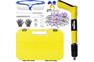 YSAEKYEO Concrete Nail Gun Kit with 100pcs Nails, 5 Speed Adjustable Manual Steel Nail Gun, Portable Nail Wall Shooting Machine Fastening Tool, Wall Anchor Wire Slotting Device Household Woodworking,Yellow