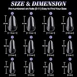 gelike ec Gel Nail Tips Kit 240PCS Clear Full Cover Almond Shape 12 Sizes view 2