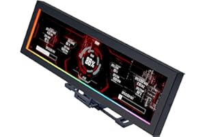 Lian Li 8.8" Universal Screen for PC - Adjustable Mounting for Any Computer Setup - Customizable ARGB Frame - PC Temperature Display Panel - LCD Screen Display - Mini Monitor - SM088X (US88 v1 Black)