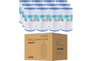 Poolzilla [12 Pack Pool Filter Cartridge for Type A or C, Compatible with Intex 29000E/59900E, Easy Set Pool Filters, Summer Escapes or Summer Waves Above Ground Pools [L x OD: 8" x 4.25'']