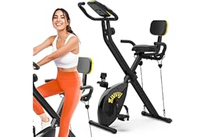 ZIWWVY Foldable Exercise Bike, Folding Workout Bike for Home, 3 in 1 Upright Cycling and Recumbent Exercise Bike, 8 Levels Resistance, 300LB Capacity, Arm Resistance Band, Pulse Sensor