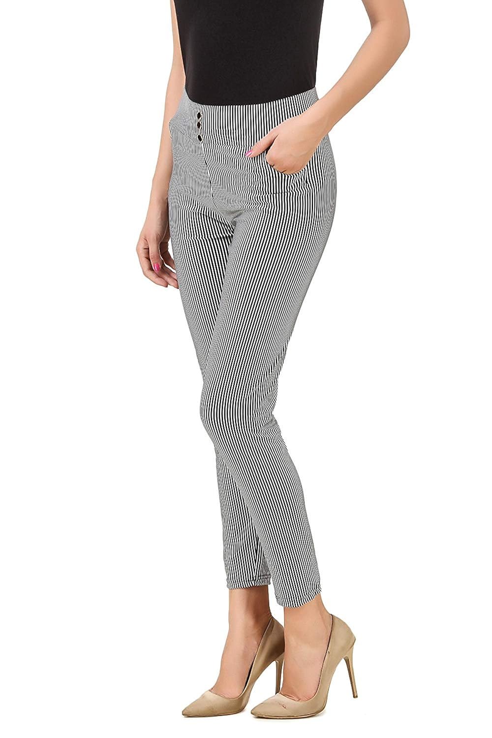 black ankle length trousers womens