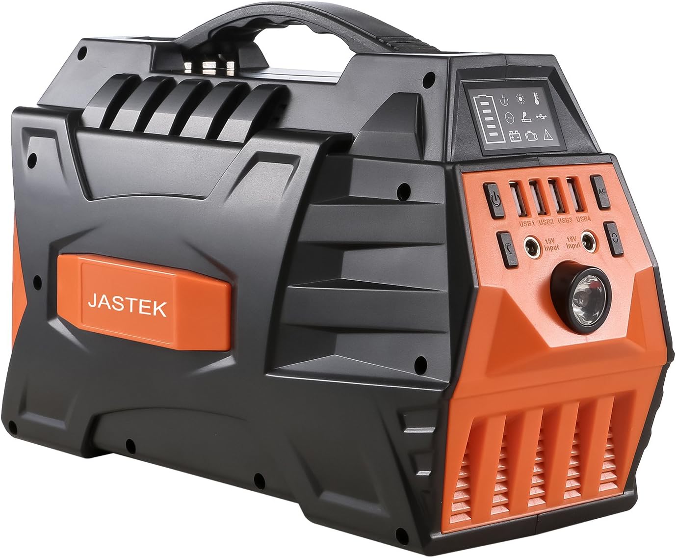 JASTEK 500W/296Wh Portable Generator Uninterruptible Power Supply Pure Sine Wave Inverter with Dual 110V AC Outlet and 4 USB Ports for Camping and Indoors - Black