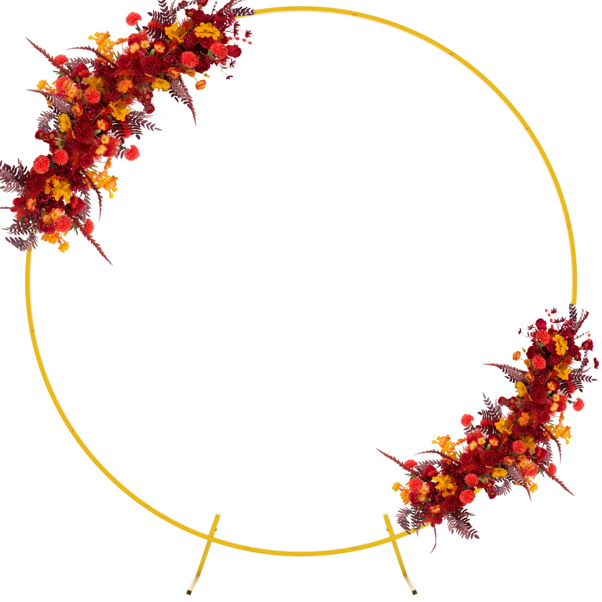 Photo 1 of Fomcet 6.6FT Round Wedding Arch Circle Backdrop Stand Balloon Frame Gold Metal Arch for Ceremony Birthday Party Baby Shower Anniversary Bridal Graduation Background Decoration