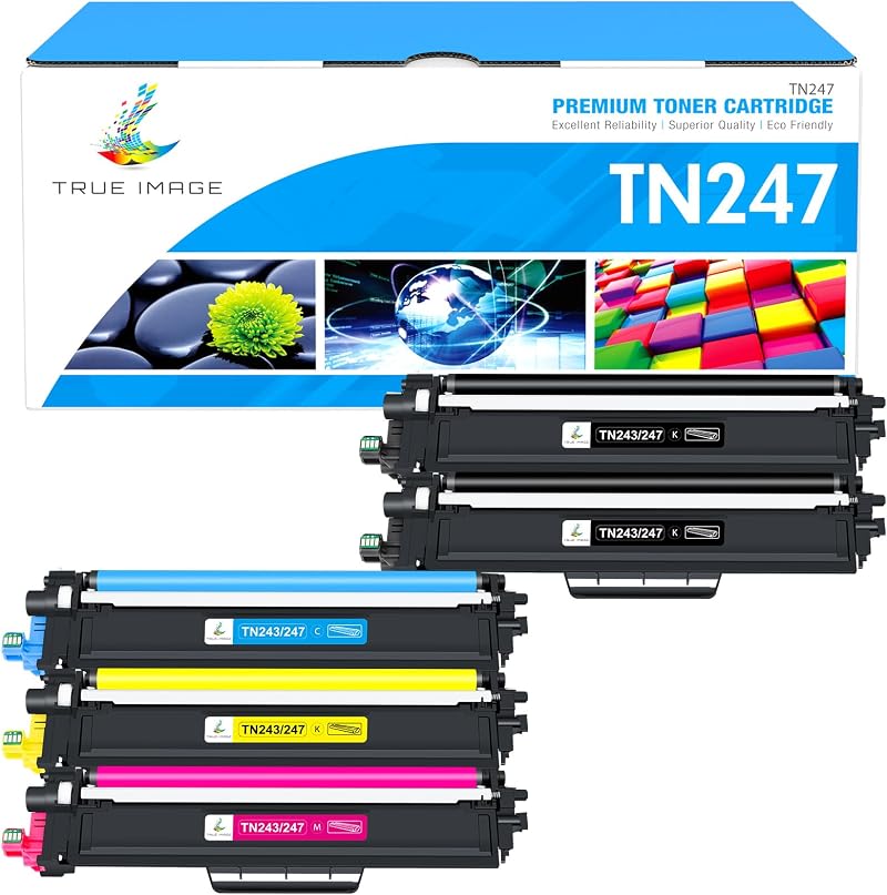 TRUE IMAGE TN-243CMYK Toner 5 Pack for Brother DCP L3550CDW HL L3210CW MFC