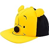 Disney Winnie The Pooh Baseball Cap, Adult Snapback Hat with Flat Brim and 3D Nose and Ears, Multi, One Size