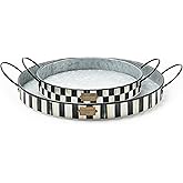 MACKENZIE-CHILDS Galvanized Metal Serving Trays with Handles, Set of 2, Spectator