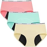 INNERSY Period Underwear for Teens Girls Cotton Leak-Proof Menstrual Panties 3-Pack