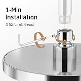 KES 8-Inch Rainfall Shower Head Fixed Round Chrome Swivel Ball Adjustable view 7