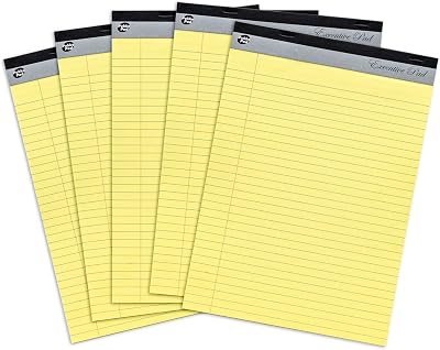 Pukka Pad Executive Refill A4 Legal Pad Pack of 5 100 Pages 60GSM Yellow