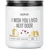 AOOVOO Candle - 9oz Soy Wax Scented Candles, I Wish You Lived Next Door Candles Gifts, Christams Birthday Gifts for Women Men, Mom, Coworkers, Nurse, Clients - Employee, Teacher