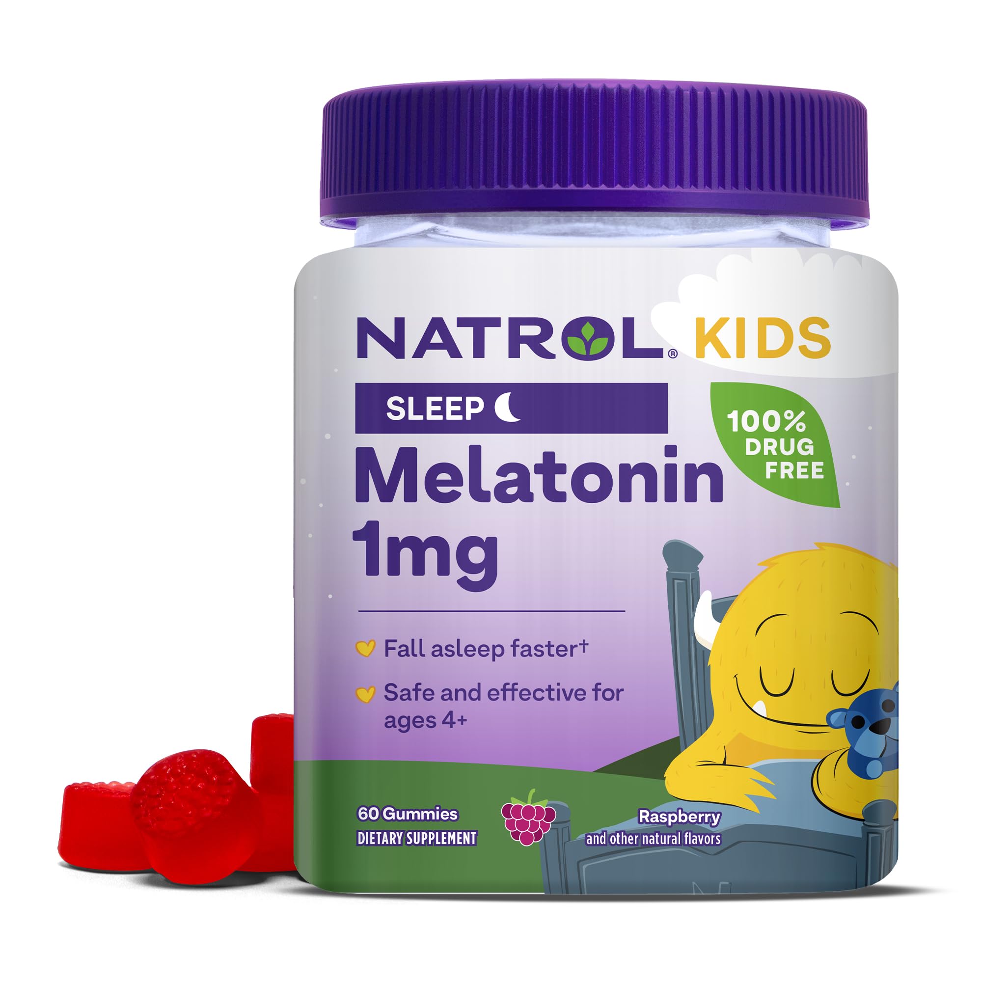 View 1 of *8ONLY ONE**
Natrol Kids Melatonin 1mg, Supplement for Restful Sleep, Sleep Gummies for Children, 60 Raspberry-Flavored Melatonin Gummies, 60 Day Supply