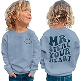 BOUTIKOME Toddler Boy Valentines Sweatshirts Mr. Steal Your Heart Shirts Baby Long Sleeve Pullover Spring Tops Clothes