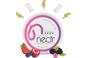 NECTR Nootropic Energy Pouches • Focus & Energy • Berry Blast • Cognizin • Caffeine • 16 pouches • Nicotine Free • Sugar Free • 1 Can