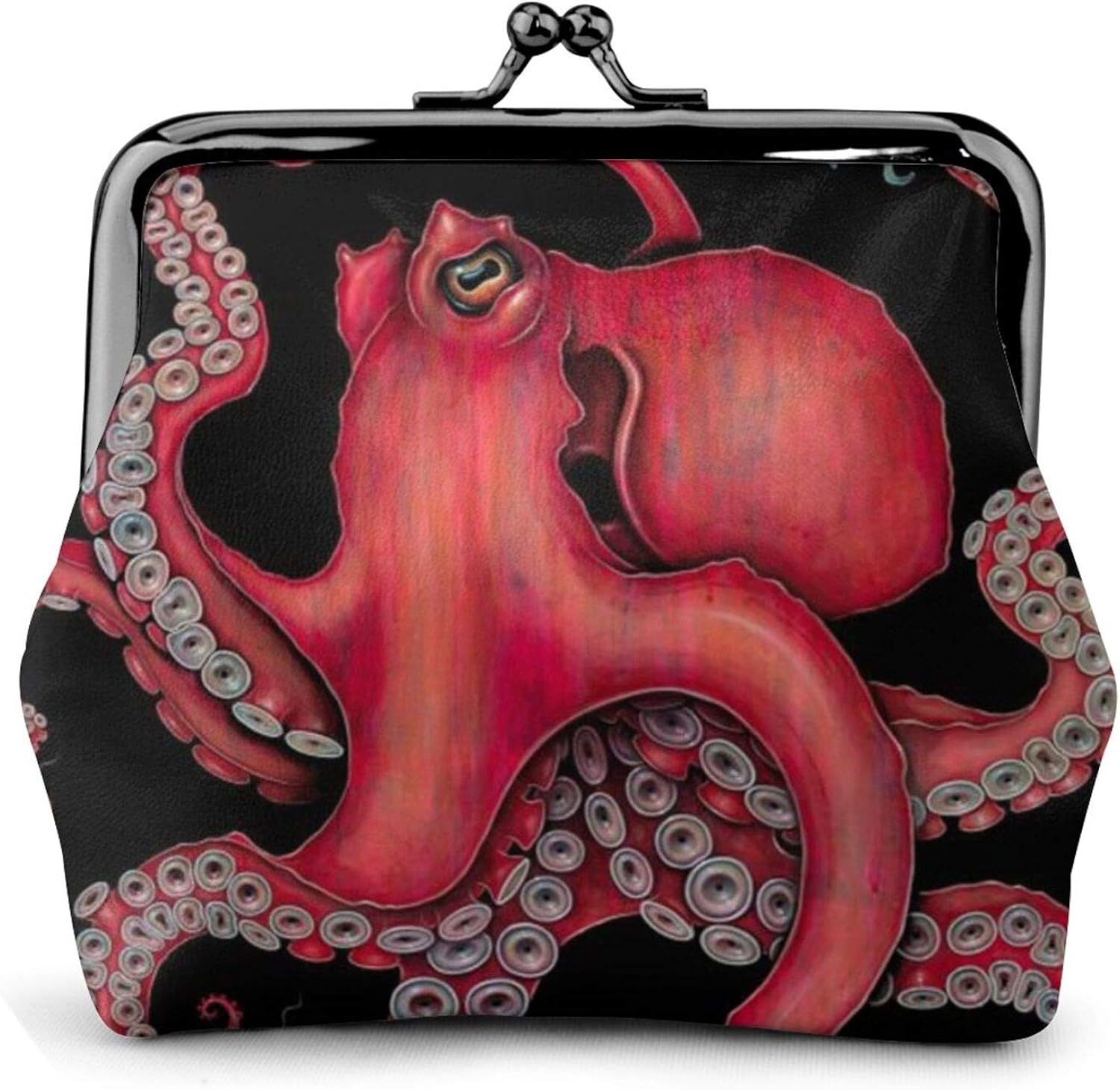 Octopus Intertwined Printed Mini Coin Purse Pu Leather