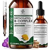 iMATCHME Methylated B Complex Liquid Drops - Max Absorption L-Methylfolate (L-5-MTHF), Vitamin B12 Methylcobalamin, B6 - with Ashwagandha & Saffron for Energy, Focus & Brain Health - Vegan, 2 Fl Oz