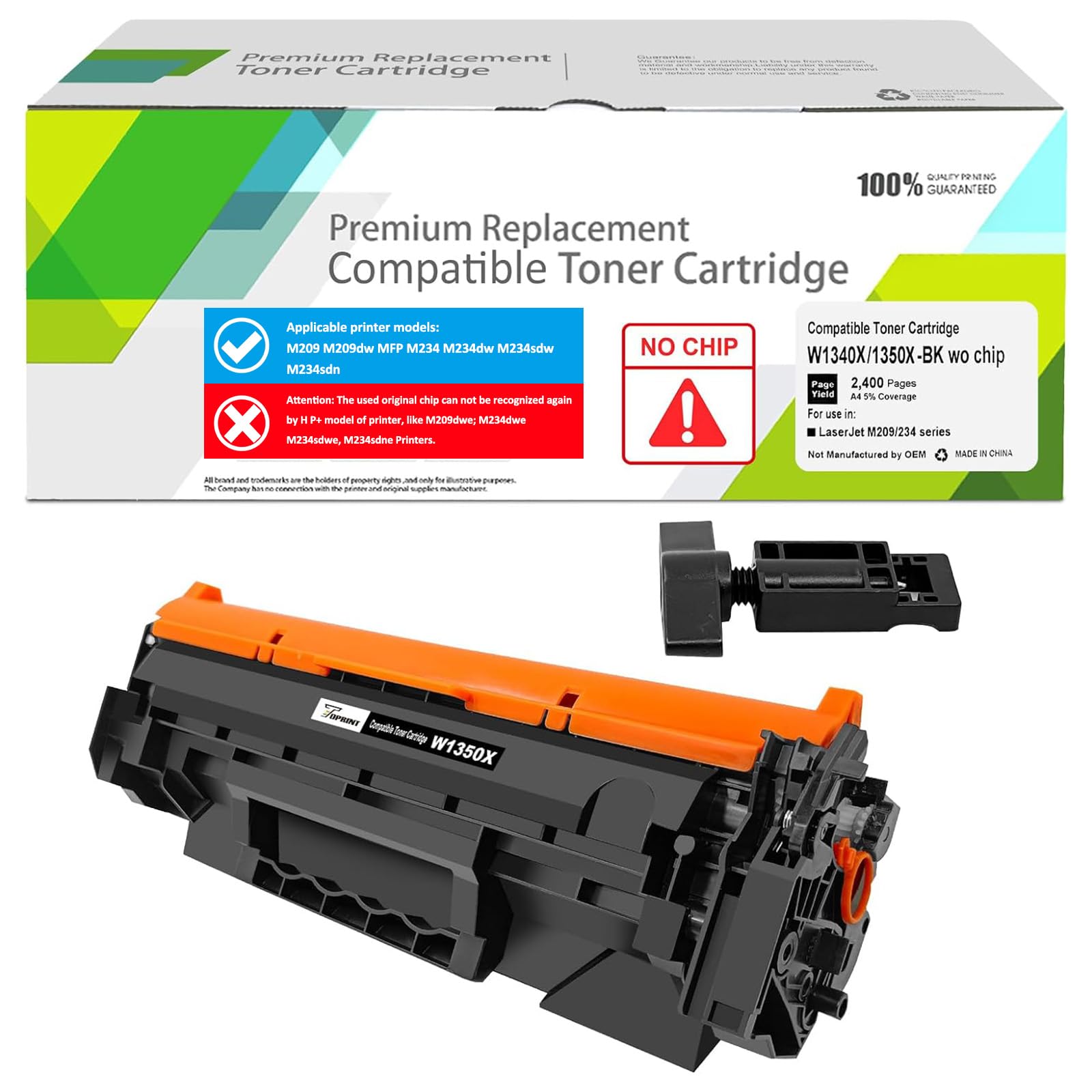 [NO CHIP, with Professional Tool] 135X W1350X ( 135A W1350A ) Compatible Toner Cartridge High Capacity for M209 M209dw M234dw M234sdw M234sdn Printer, Old Original Chip Cannot be Used for H P+ Printer