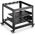 10U Server Rack Network Cabinet - Enclosed Wall Mount Rack Includes Mounted Fan, Lockable Door & Hardware | Compatible with 19" Equipment Standard (Black)