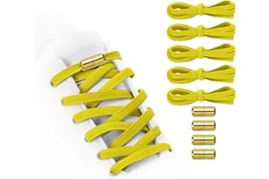 YELARXI No Tie Shoelaces Tieless Elastic Shoe Laces with 4 Metal Locks Buckles Fit for Adults Sneakers Canvas Shoes