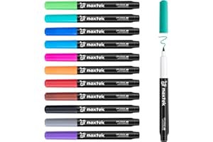 maxtek Dry Erase Markers, 0.7mm Ultra Fine Tip, Low Odor, 12 Count