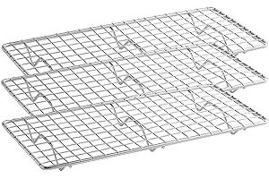 OCS Parts 3-Pack 5" x 10" Stainless Steel Pan Grate for 1/3 Size Steam Table Pans | Footed Cooling Pan Grate for Steam Tables, Baking, and Hotel Pans