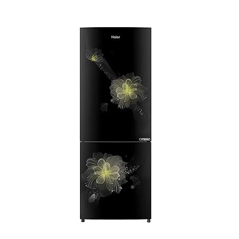 Haier 256 L 3 Star Inverter Frost-Free Double Door Refrigerator (HRB-2764CKB-E, Black Blossom, Bottom Freezer)