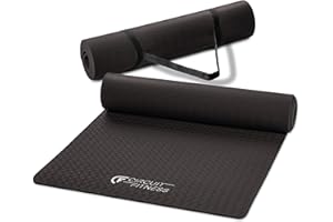 Circuit Fitness by Marcy Non-Slip Multi-Purpose Exercise Yoga Mats with Carrying Strap Multi-Thickness, Multi-Color Options