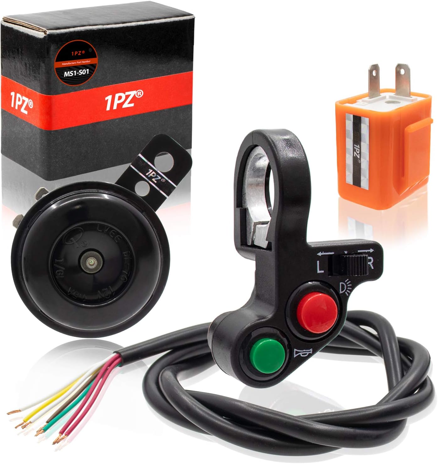 1pz Ms1 S01 7 8 Multi Function Horn Turn Signal On Off Light Switch Flasher Relay Horn For Motorcycle Atv Offroad Honda Yamha Suzuki Kawasaki