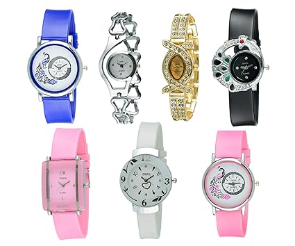 Analog Multicolor Dial Women's Watch (Pack Of -7)