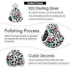 VALGACLS Glitter Christmas Tree Charm for Bracelets