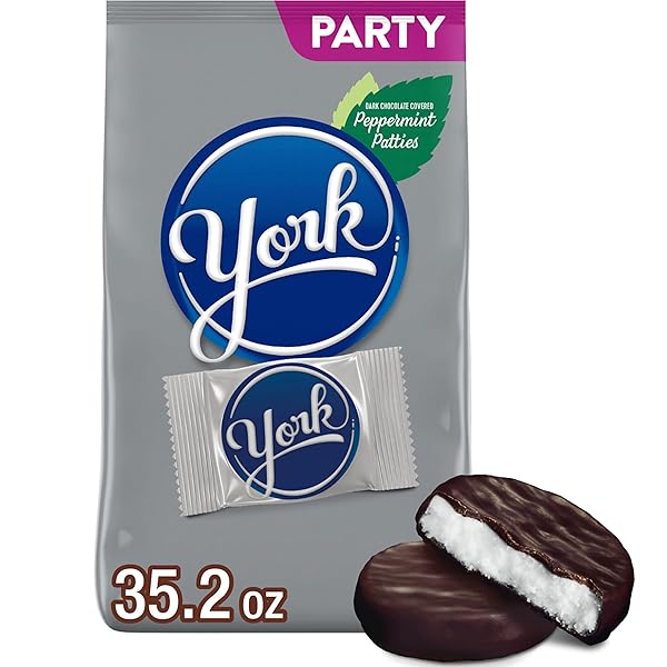 YORK DARK CHOCOLATE PEPPERMINT PATTIES, CANDY PARTY PACK, 35.2 OZ