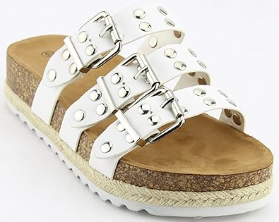 white studded espadrille sandals
