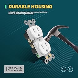 TOPELER Standard Electrical Wall Outlet, 15A