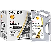 Shell Rotella T5 Synthetic Blend 15W-40 Diesel Engine Oil, 1 Gallon (3 Pack)