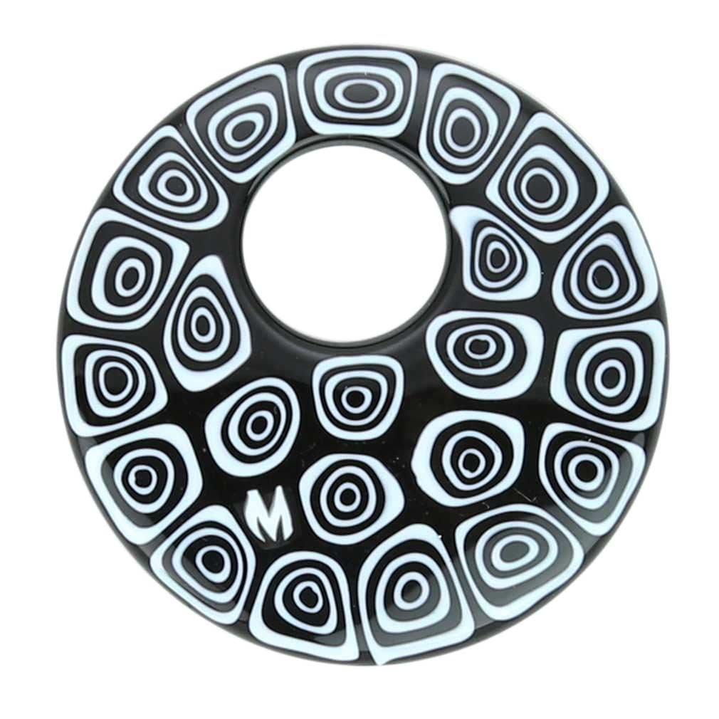 Glass Of Venice Murano Glass Millefiori Medium Round Pendant - Black and White