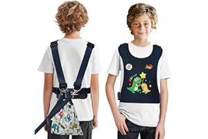 JXM Safety Harness for Active Childs with Quick Grab Handle, Teens Youth Secure Walking Harness with Autism Awareness and Pouch, Adjustable Tether Leash for Autism ADHD Special Needs Child Kids