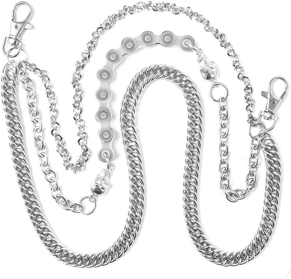 Swonuk Wallet Chain Hip Hop Punk Rock Pant Jeans Trousers Chain Belt Key Chain Cool Skull Gothic