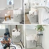 TIMEYARD Large Laundry Basket 75L 2-Pack Collapsible Tall Hampers Grey view 4