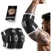MANUEKLEAR 5mm Neoprene Adjustable Elbow Sleeves Weightlifting Men | Compression Elbow Wraps for Weightlifting, Elbow Straps for Weightlifting Press Exercises