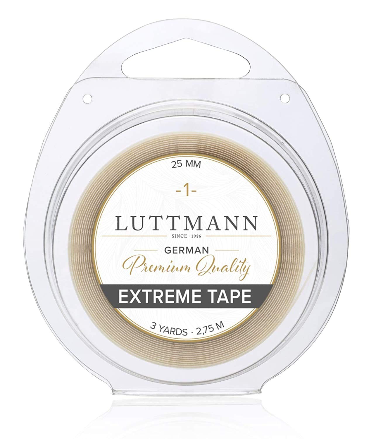 LUTTMANN Extreme Tape 25 mm Premium Quality Extreme Hold Adhesive Tape Adhesive Roll Lace Front Transparent for Hair Systems, Hairpieces, Wigs, Toupets & Extensions
