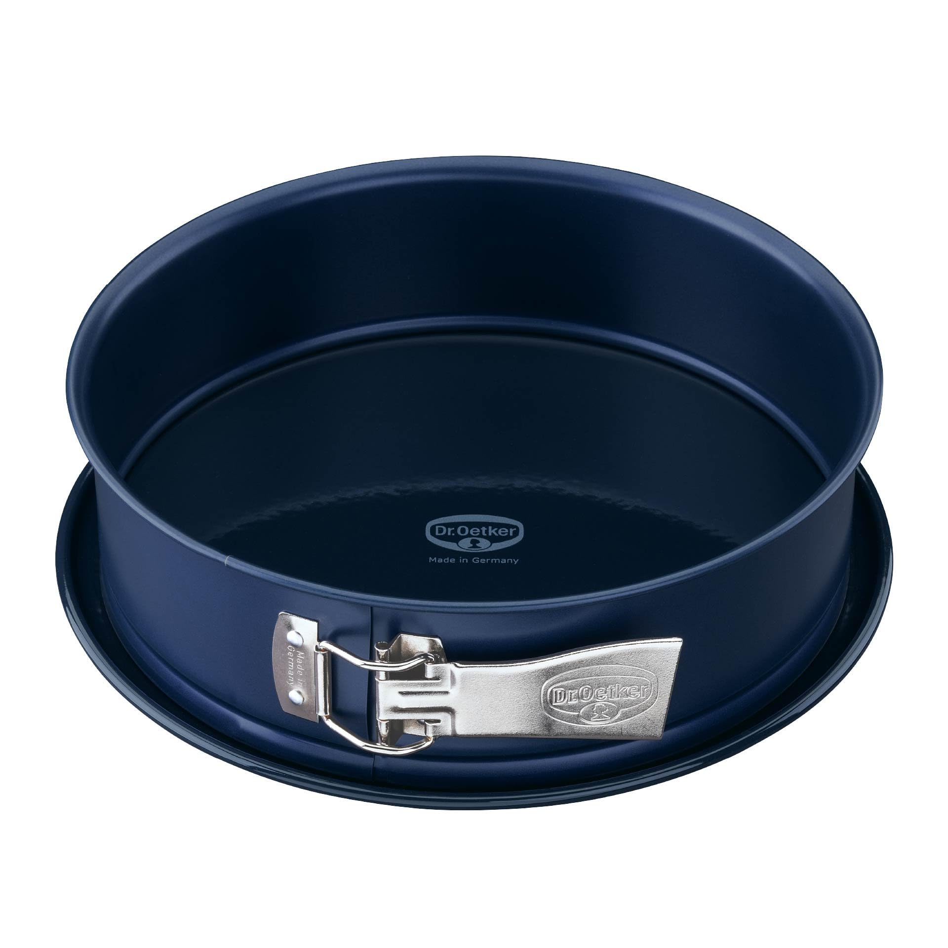 Dr. Oetker Springform Cake Tin 26cm Diameter, Round Cake Mold, Baking Pan, Cut & Scratch Resistant Flat Removable Base, Non-Stick Enamel Coating, Colour: Blue — image 1