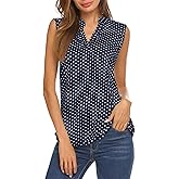 Halife Women's Sleeveless Floral Print V Neck Tunic Tank Tops Blouse Shirts