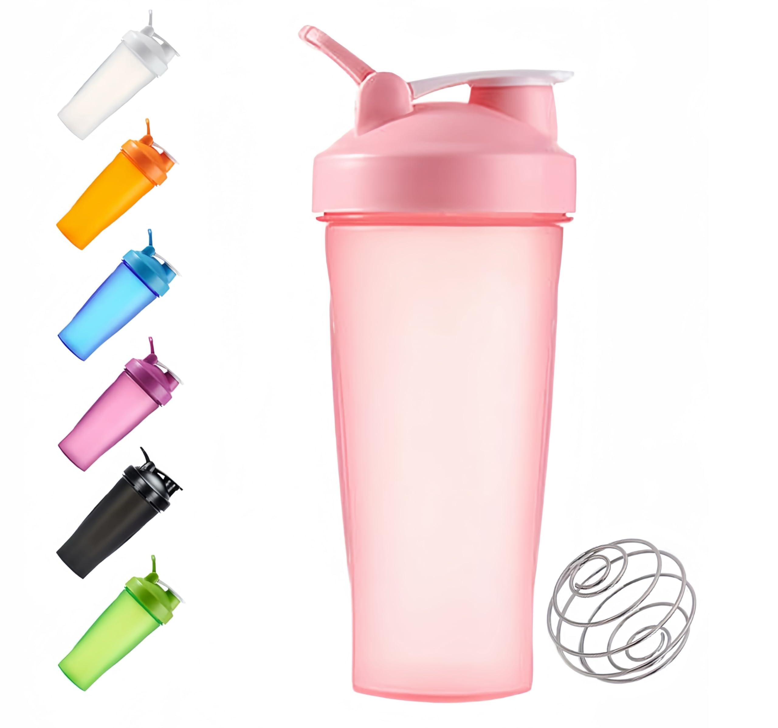 Protein Shaker Bottle, Secure Leakproof Protein Shake Mixer Bottle, Steel Mixing Ball For Lump Free Smooth Shake, BPA Free, Dishwasher Safe for Gym & Sports Shaker Bottle (Pink, 21, Fluid Ounces)
