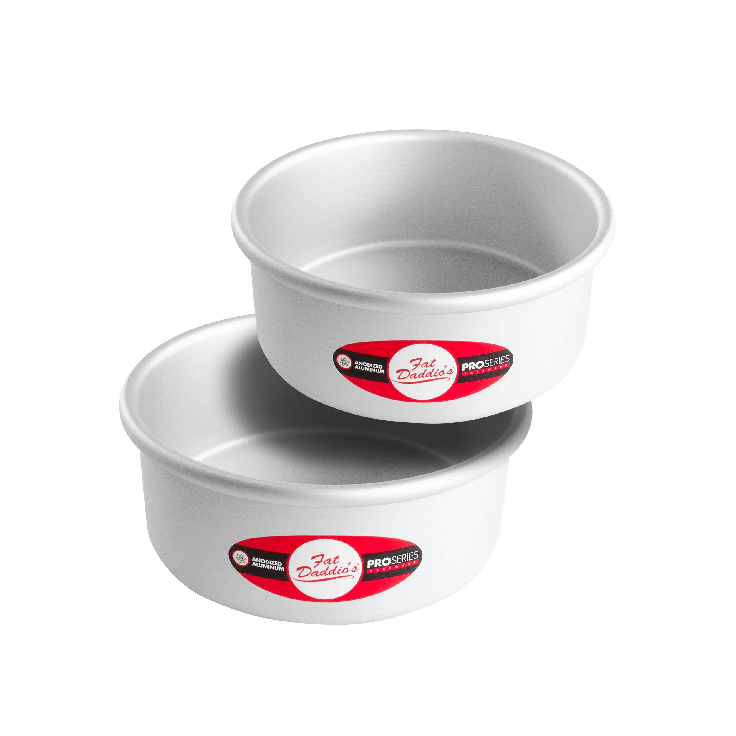 Fat Daddio's Anodized Aluminum Round Cake Pans, 2 Piece Set, 7 x 3 Inch
