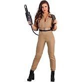 Fun Costumes Ghostbusters Adult Jumpsuit Costume Womens, Khaki Ghost Catcher Halloween Outfit
