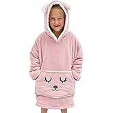 Wearable Blanket Kids 3-10yr, Fun Animal Kids Blanket Hoodie, Hooded Sweatshirt, Oversized Comfy Hoodie Boys, Girls, Toddlers