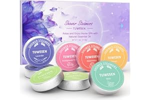 TUWESEN Shower Steamers Aromatherapy, SPA Kit, 8 PCS Shower Steamers for Women, Shower Bombs with Essential Oils-Self Care & Relaxation Birthday Gifts for Women and Men. Purple Romantic Set