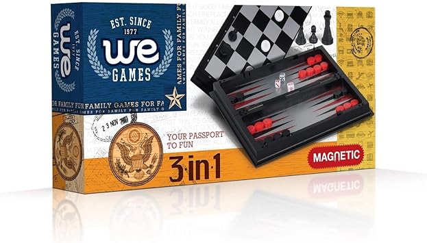 WE Games 3-in-1 Combination Game Set -Small Travel Size